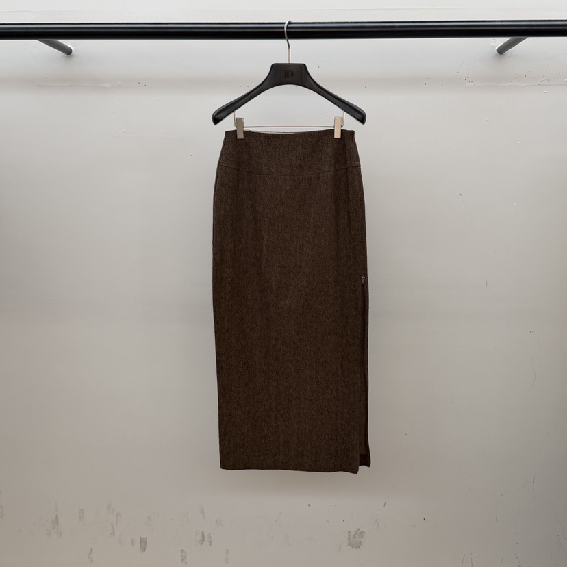 ID韓國東大門代購女裝新品推薦熱賣人氣職業休閑26春夏長裙棉ID長裙圖色2棕色