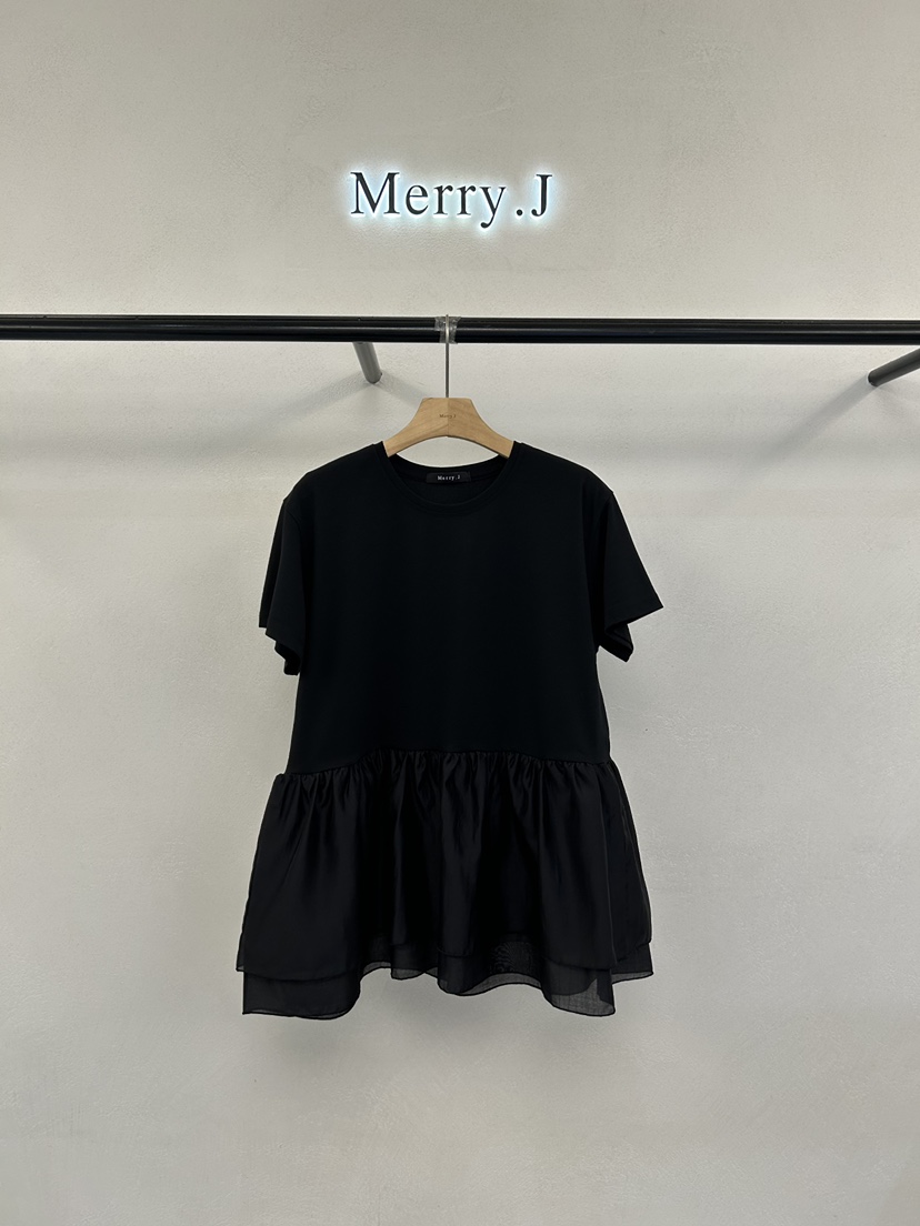 MERRY-J韓國直郵女士新款熱賣時尚26春夏襯衫蕾絲衫歐根紗MERRY-J襯衫/蕾絲衫圖色2