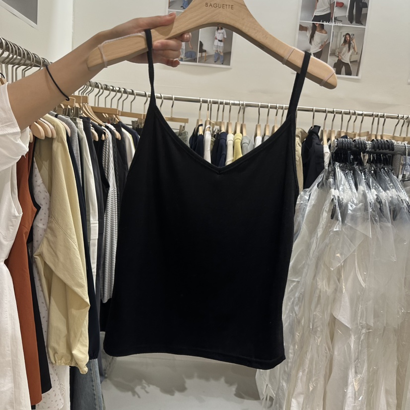BAGUETTE-P韓國東大門直郵女士新品26春夏休閑推薦吊帶背心BAGUETTE-P吊帶/背心圖色4黑色