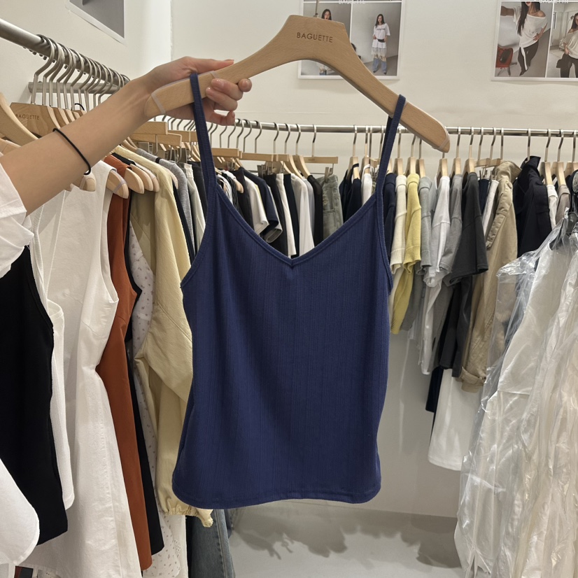 BAGUETTE-P韓國東大門直郵女士新品26春夏休閑推薦吊帶背心BAGUETTE-P吊帶/背心圖色5深藍色