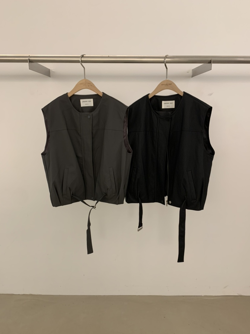 UNDER KEY韓國東大門代購女士新款人氣休閑時尚馬甲皮革UNDER KEY馬甲