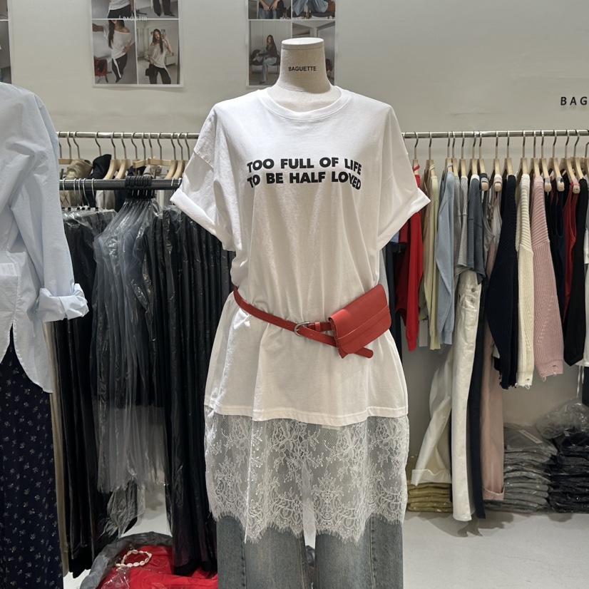 BAGUETTE-P韓國直郵實拍女裝新品職業推薦26春夏T恤不含腰帶BAGUETTE-PT恤圖色2