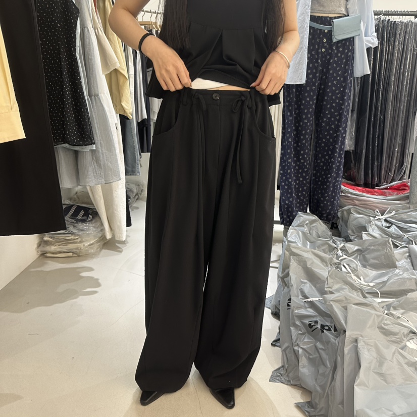 BAGUETTE-P韓國代購女裝新品休閑職業時尚26春夏人氣休閑褲BAGUETTE-P休閑褲圖色2黑色