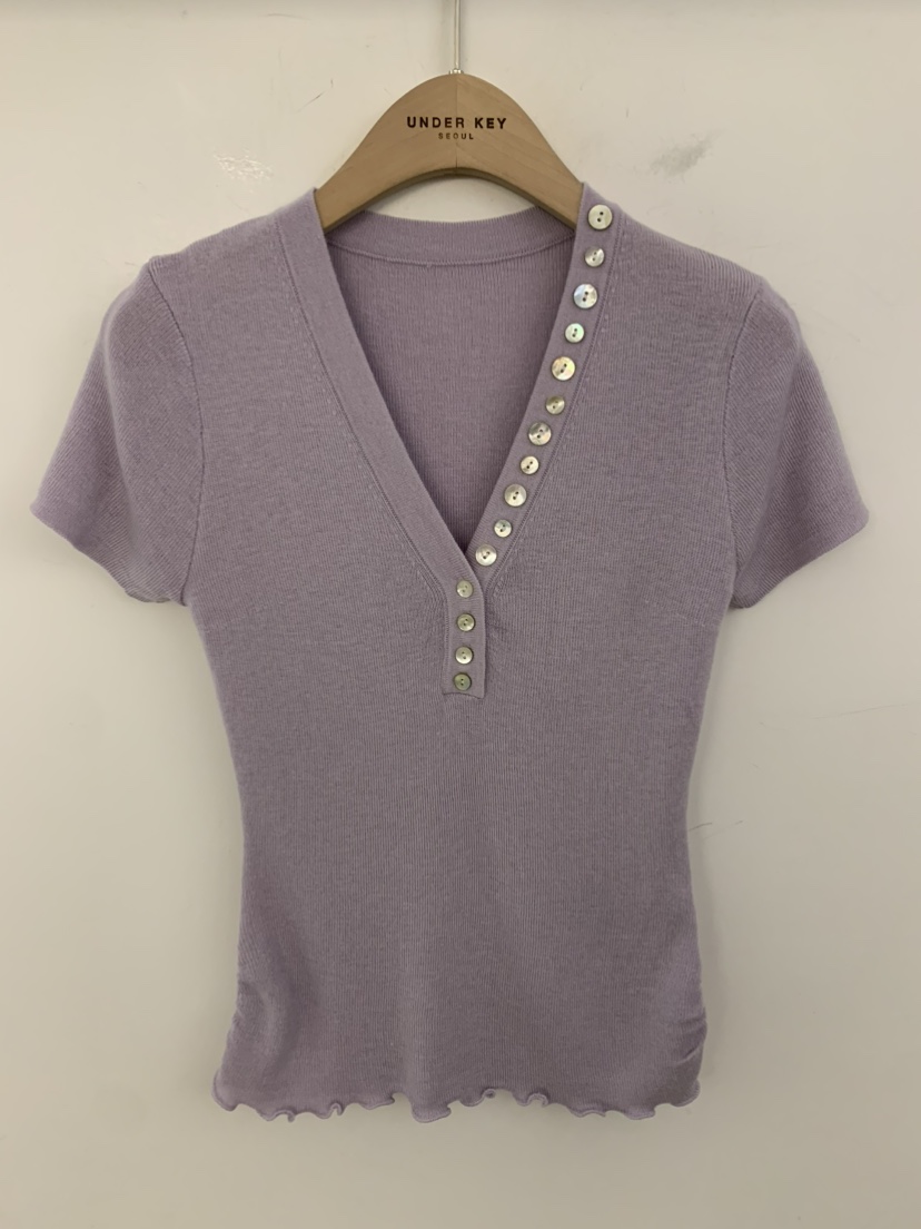 UNDER KEY韓國直郵女士新品熱賣人氣休閑推薦針織衫V領紐扣UNDER KEY針織衫圖色1