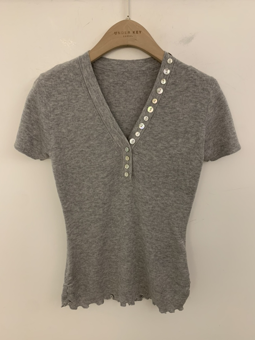UNDER KEY韓國直郵女士新品熱賣人氣休閑推薦針織衫V領紐扣UNDER KEY針織衫圖色3