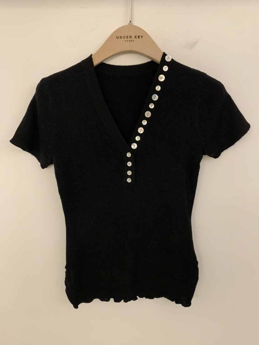 UNDER KEY韓國直郵女士新品熱賣人氣休閑推薦針織衫V領紐扣UNDER KEY針織衫圖色4