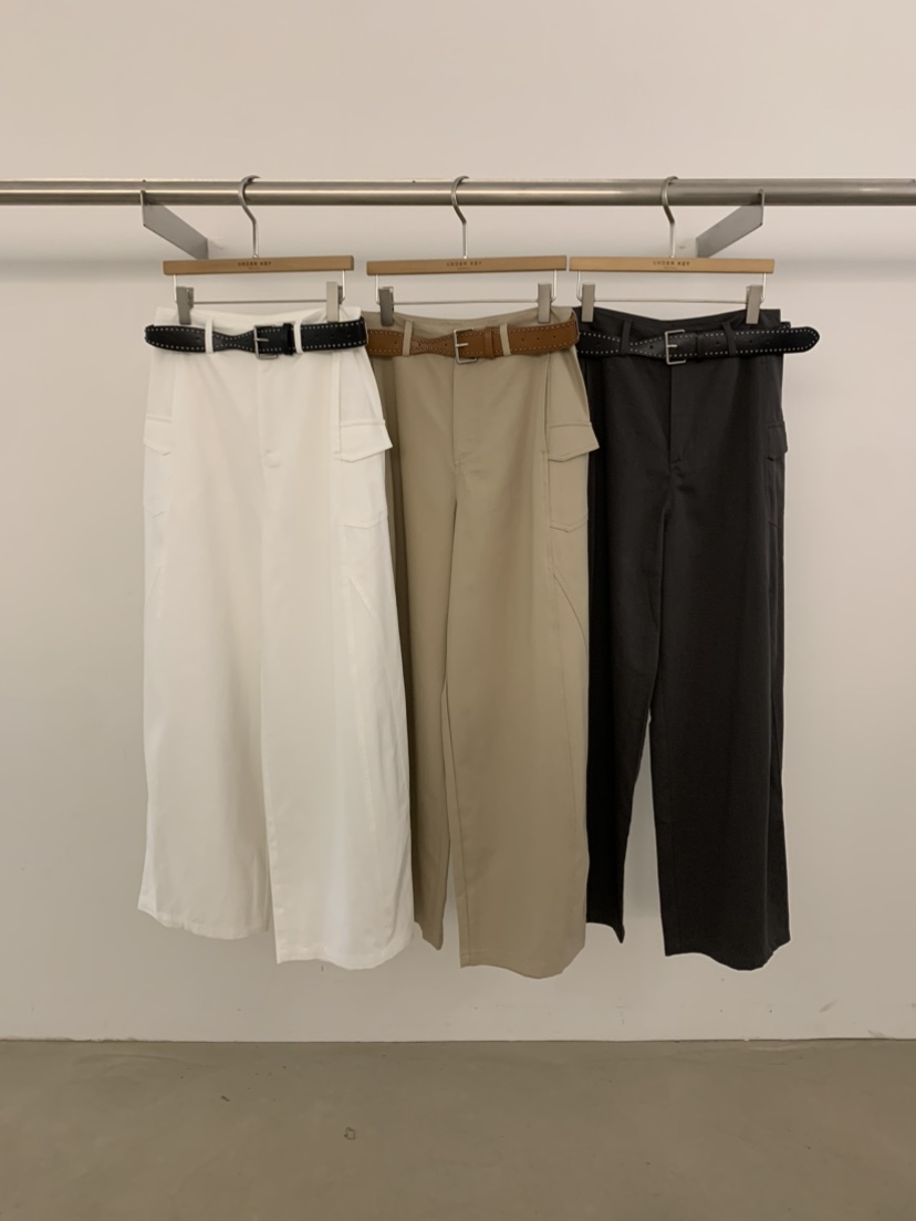 UNDER KEY韓國東大門代購女裝新款時尚人氣休閑褲含腰帶UNDER KEY休閑褲