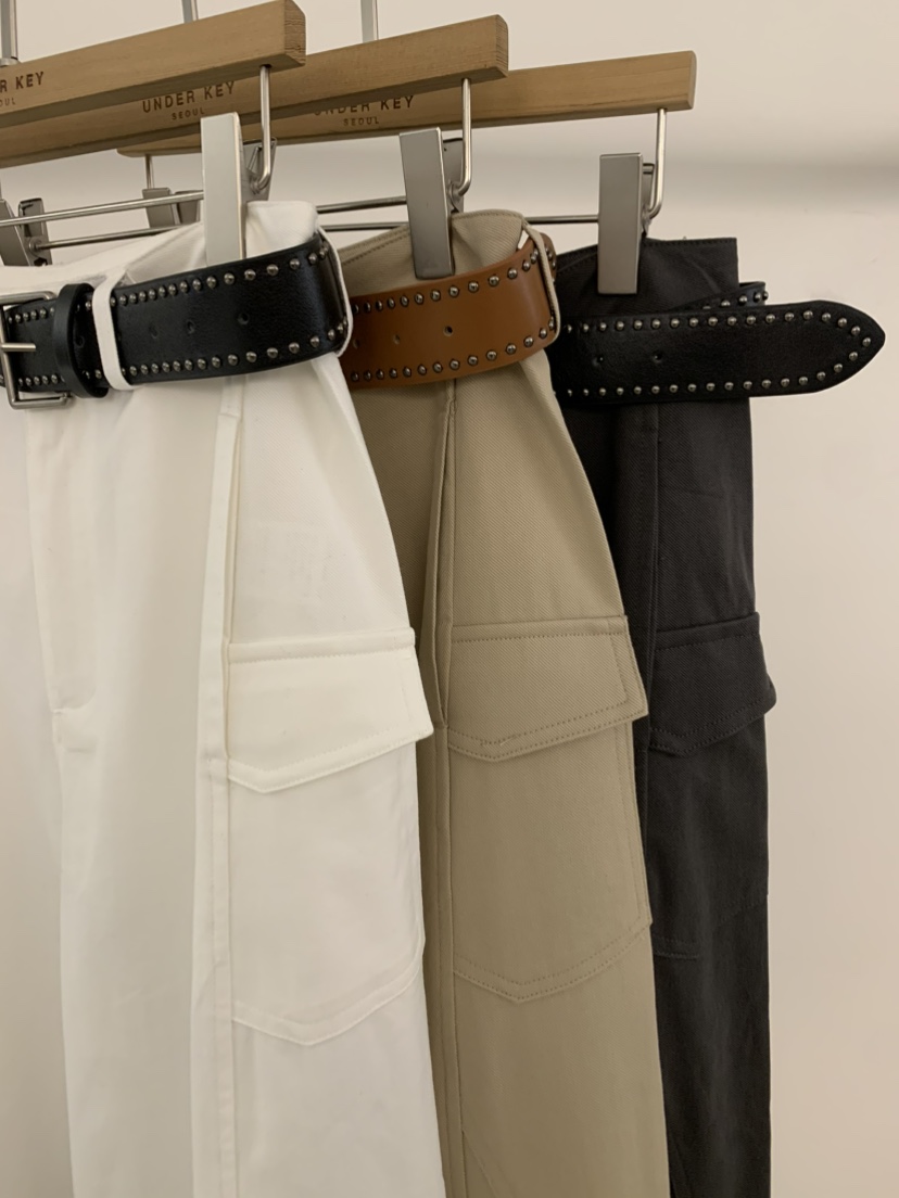 UNDER KEY韓國東大門代購女裝新款時尚人氣休閑褲含腰帶UNDER KEY休閑褲