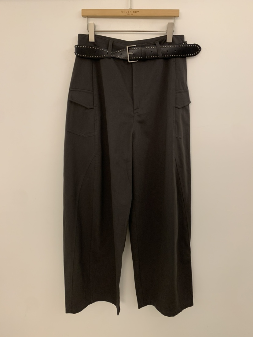 UNDER KEY韓國東大門代購女裝新款時尚人氣休閑褲含腰帶UNDER KEY休閑褲圖色3