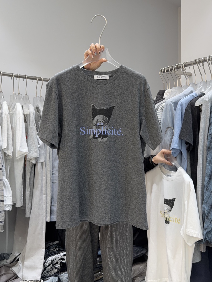 LOOKK/MIMME韓國直郵女士新款時尚休閑人氣推薦職業熱賣T恤LOOKK/MIMMET恤圖色1