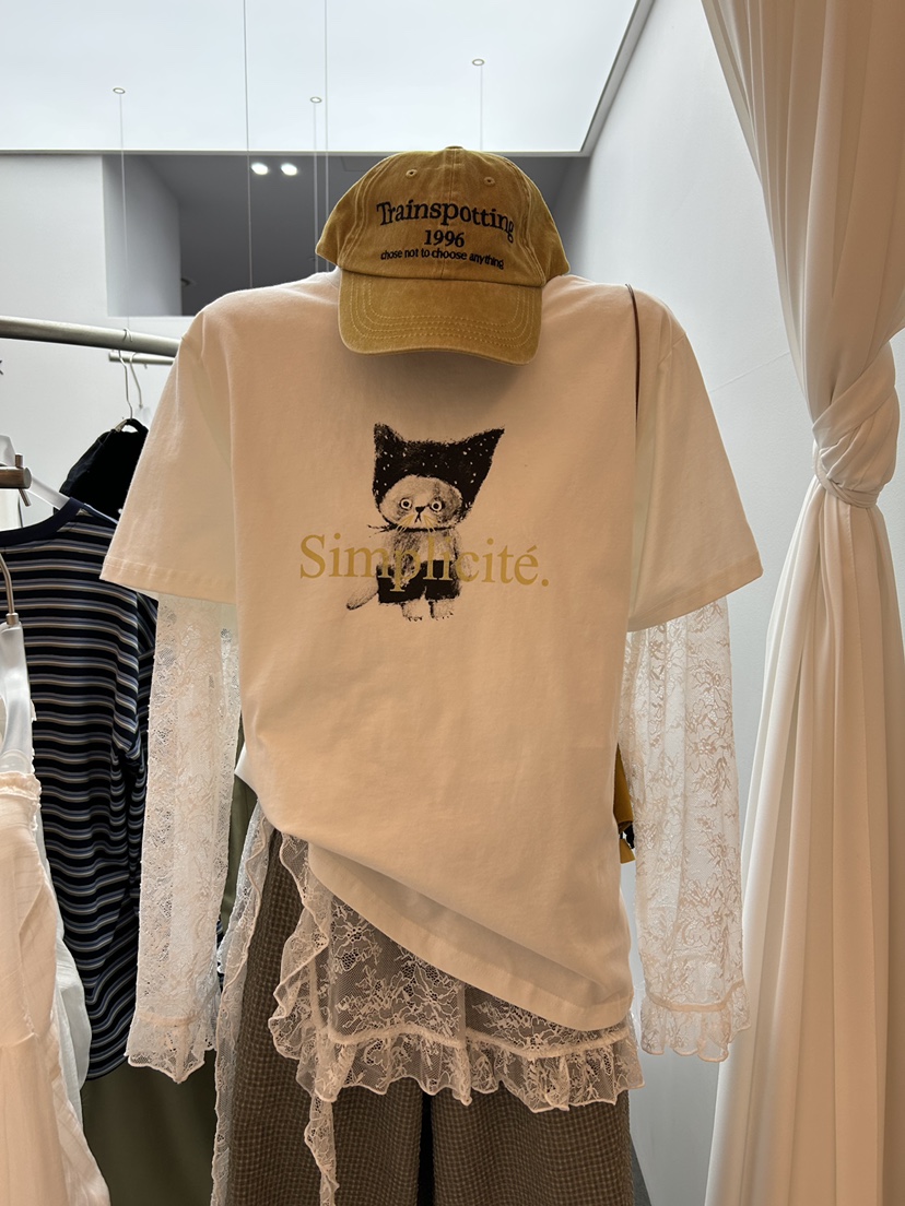 LOOKK/MIMME韓國直郵女士新款時尚休閑人氣推薦職業熱賣T恤LOOKK/MIMMET恤圖色2