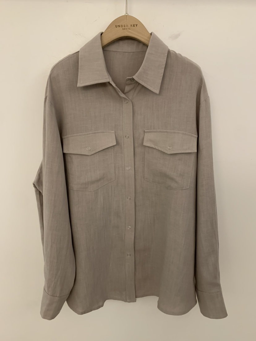 UNDER KEY韓國直郵女裝新品熱賣時尚26春夏襯衫蕾絲衫亞麻布UNDER KEY襯衫/蕾絲衫圖色1