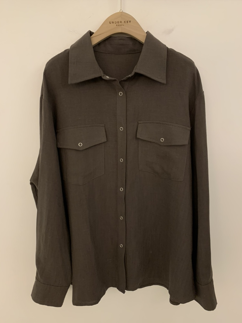 UNDER KEY韓國直郵女裝新品熱賣時尚26春夏襯衫蕾絲衫亞麻布UNDER KEY襯衫/蕾絲衫圖色3