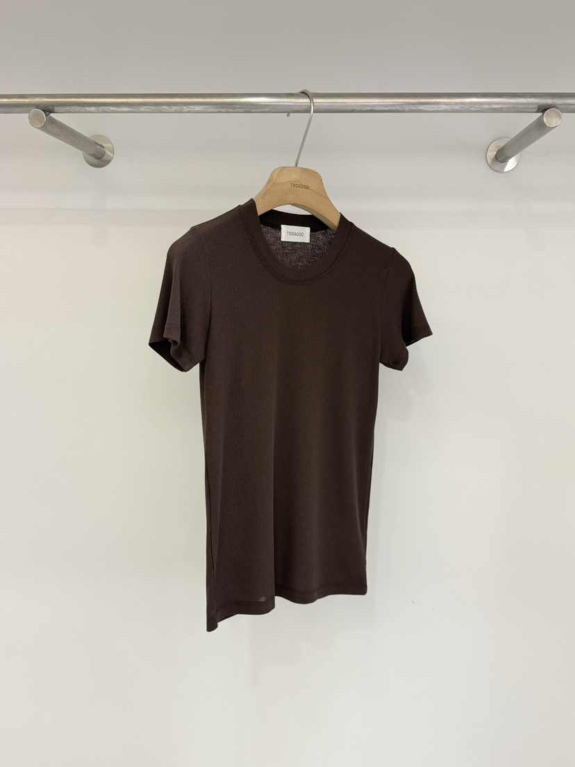 TOOGOOD韓國代購女士新品人氣推薦熱賣職業26春夏T恤羅紋TOOGOODT恤圖色4棕色