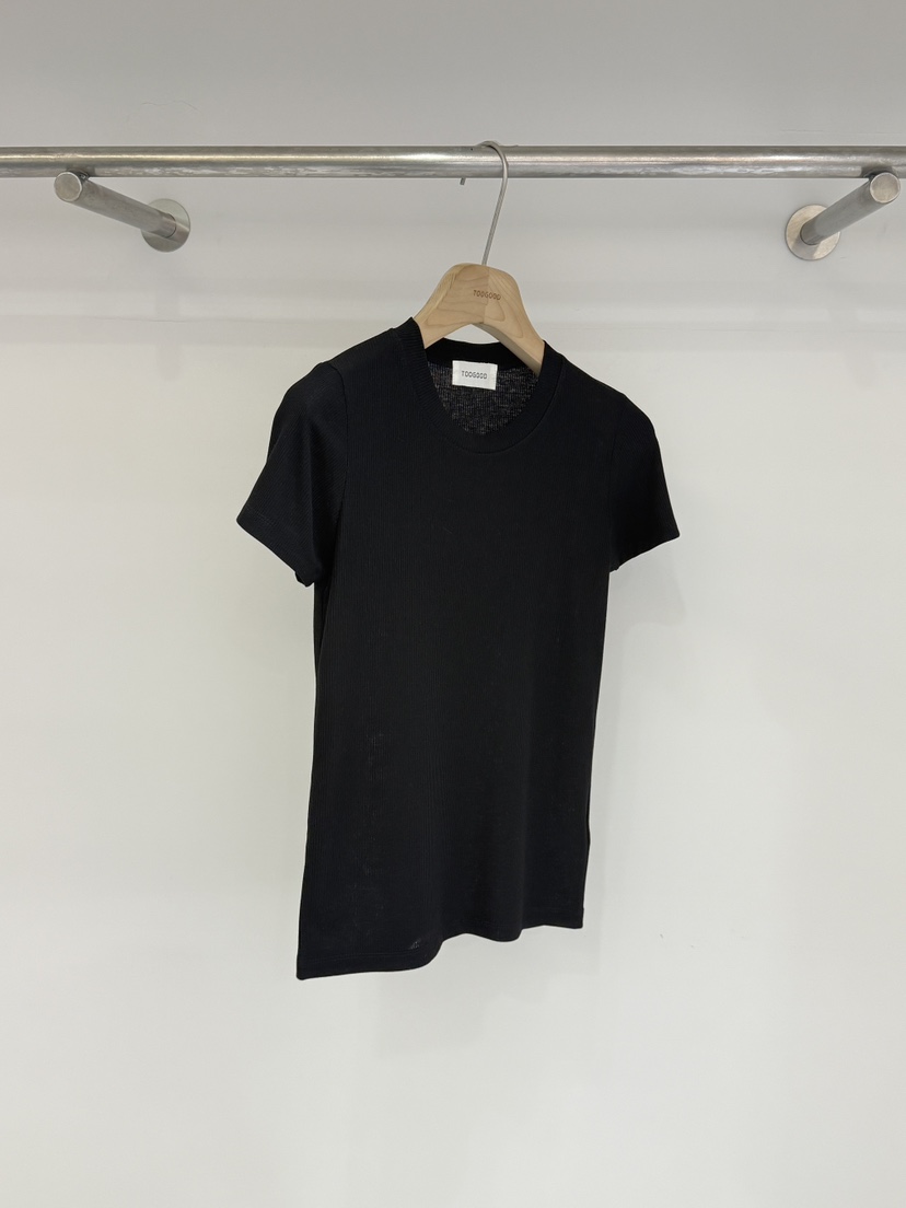 TOOGOOD韓國代購女士新品人氣推薦熱賣職業26春夏T恤羅紋TOOGOODT恤圖色5黑色