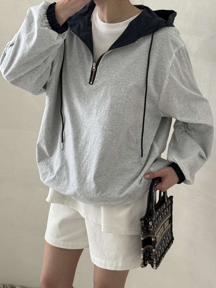 DEMAR韓國代購女裝新款休閑推薦衛衣兩面穿連帽衫拉鏈雙面DEMAR衛衣圖色1