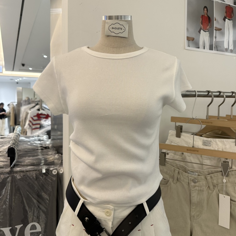 BAGUETTE-P韓國代購女裝新品人氣職業推薦時尚休閑26春夏T恤BAGUETTE-PT恤圖色1
