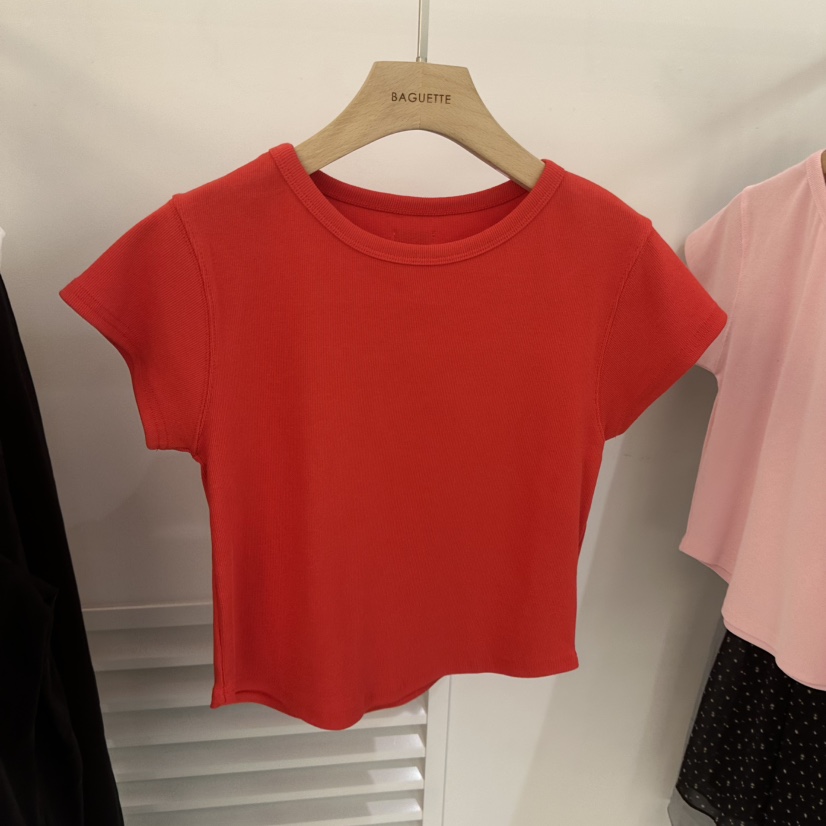 BAGUETTE-P韓國代購女裝新品人氣職業推薦時尚休閑26春夏T恤BAGUETTE-PT恤圖色2