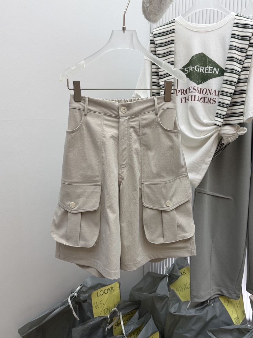 LOOKK/MIMME韓國東大門代購女士新款時尚休閑短褲口袋工裝LOOKK/MIMME短褲圖色1