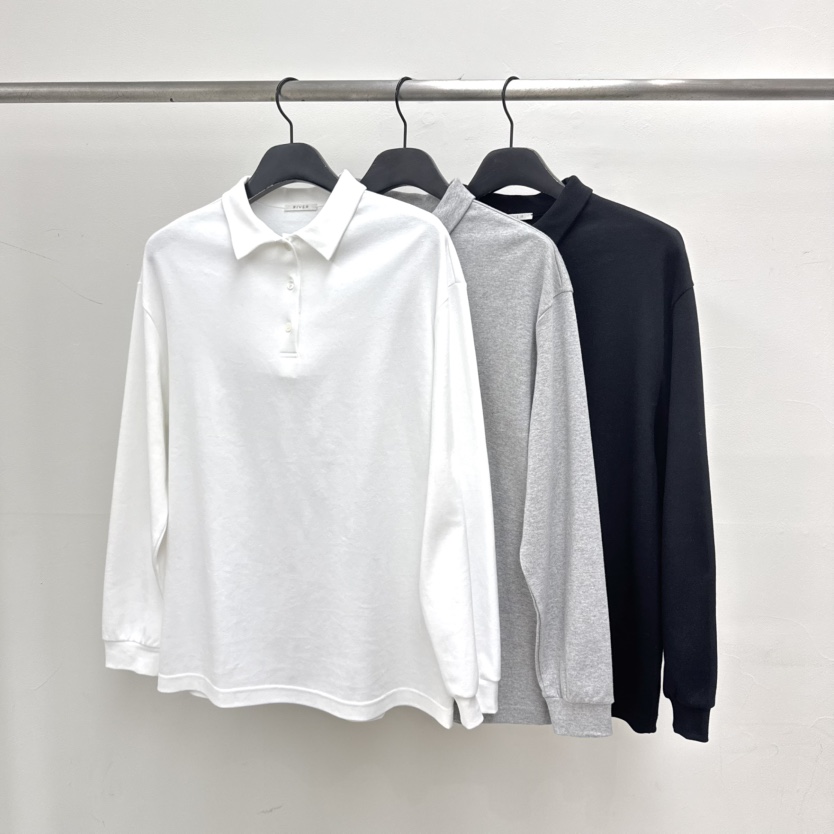 RIVER韓國東大門直郵女士新品推薦休閑熱賣職業26春夏長袖T恤WATER/RIVER長袖T恤