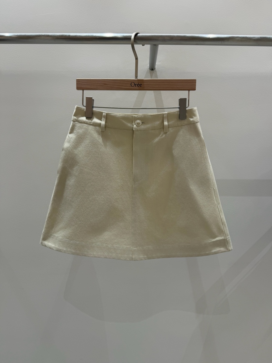 OREE韓國代購女士新款時尚26春夏人氣推薦休閑熱賣職業短裙OREE短裙圖色2米色