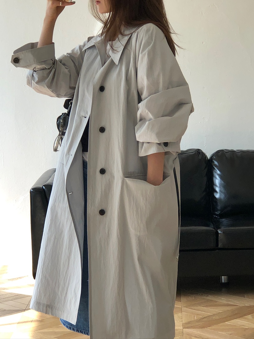 UNBOUND東大門直郵女士新品熱賣26春夏時尚長款風衣含腰帶UNBOUND長款風衣