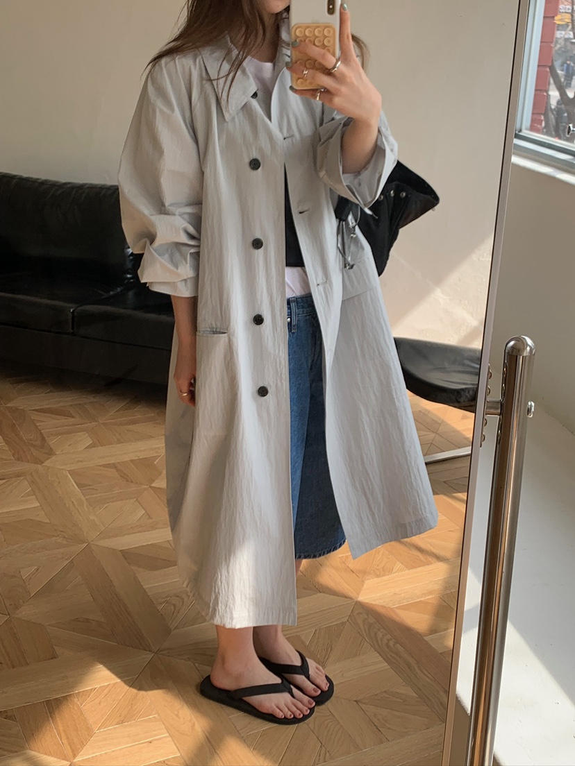 UNBOUND東大門直郵女士新品熱賣26春夏時尚長款風衣含腰帶UNBOUND長款風衣