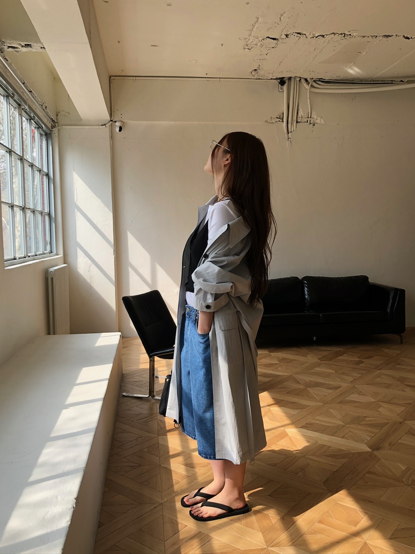 UNBOUND東大門直郵女士新品熱賣26春夏時尚長款風衣含腰帶UNBOUND長款風衣