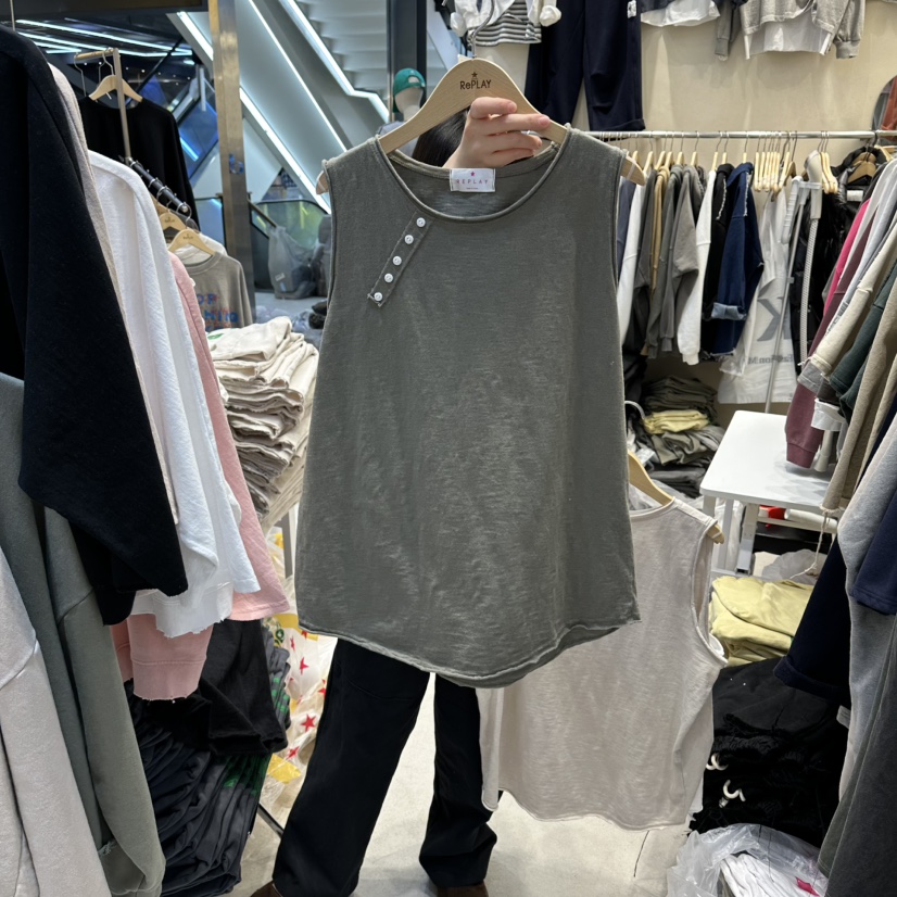 REPLAY東大門直郵女裝新品人氣職業26春夏休閑吊帶背心紐扣REPLAY吊帶/背心圖色3