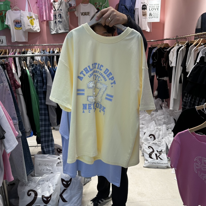 K STORY東大門實拍女裝新款真品時尚推薦26春夏人氣T恤蕾絲K STORYT恤圖色1