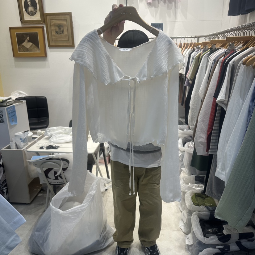 MODS-Q東大門實拍女士新品人氣休閑時尚襯衫蕾絲衫雪紡開衫MODS-Q襯衫/蕾絲衫圖色1