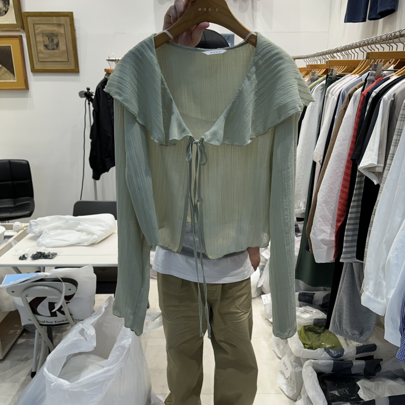 MODS-Q東大門實拍女士新品人氣休閑時尚襯衫蕾絲衫雪紡開衫MODS-Q襯衫/蕾絲衫圖色2
