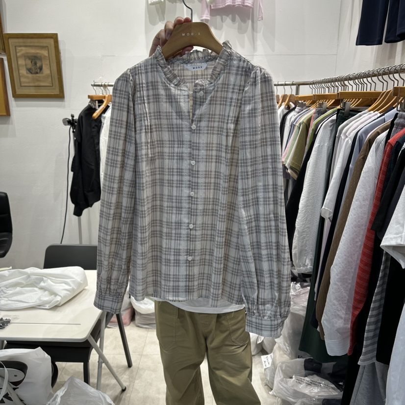 MODS-Q韓國代購女裝新品真品熱賣26春夏休閑推薦襯衫蕾絲衫MODS-Q襯衫/蕾絲衫圖色2