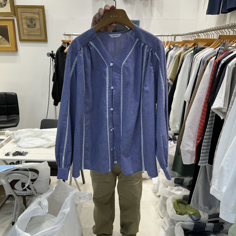 MODS-Q韓國代購女士新款真品人氣熱賣推薦襯衫蕾絲衫V領MODS-Q襯衫/蕾絲衫圖色2