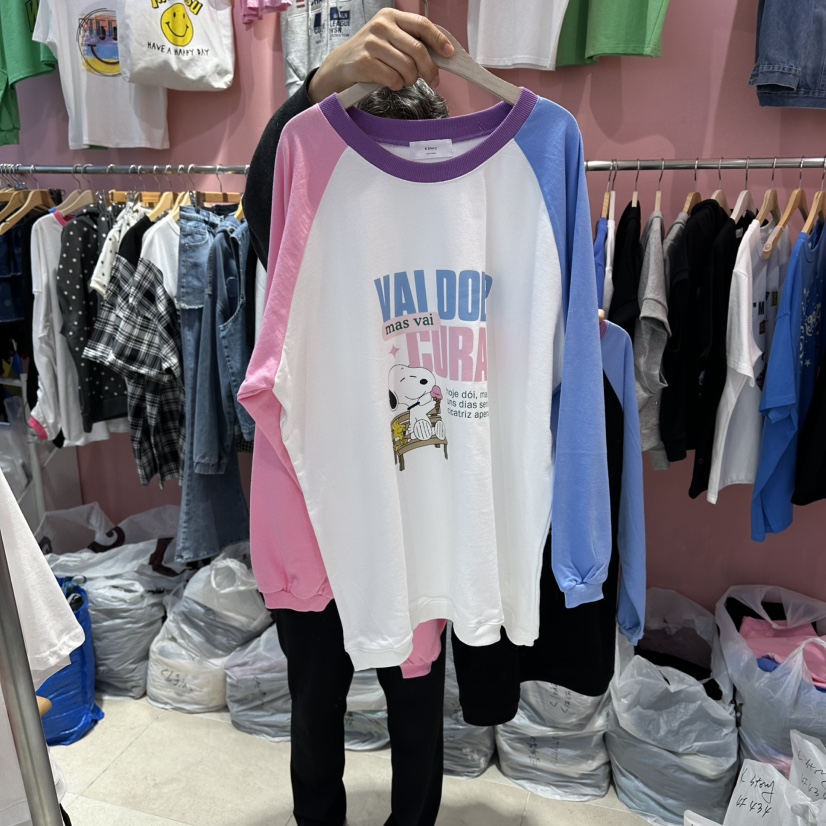 K STORY東大門實拍女士新品26春夏時尚人氣長袖T恤史努比K STORY長袖T恤圖色1