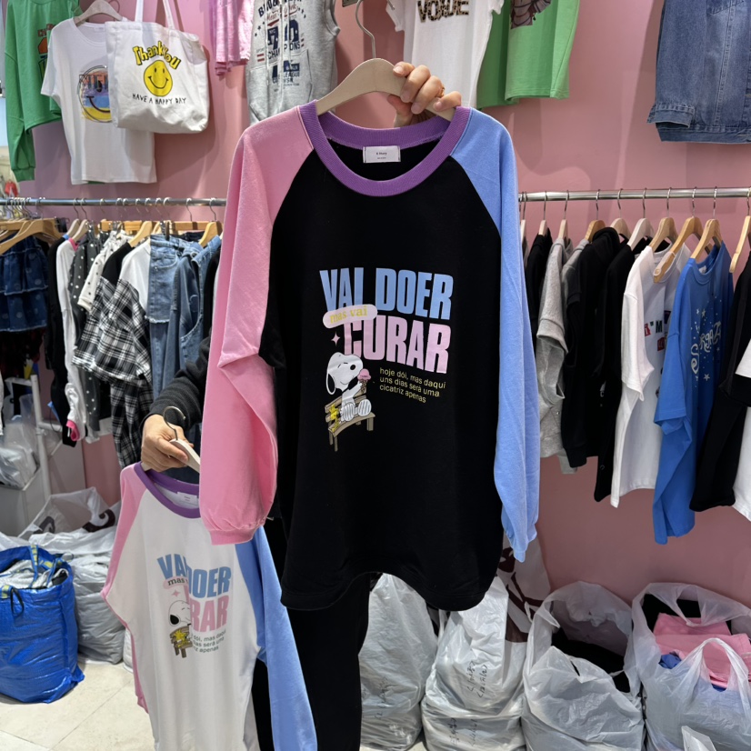 K STORY東大門實拍女士新品26春夏時尚人氣長袖T恤史努比K STORY長袖T恤圖色2