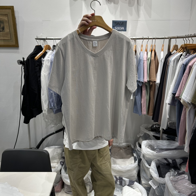 MODS-Q東大門代購女裝新品人氣真品26春夏時尚熱賣T恤V領MODS-QT恤圖色2