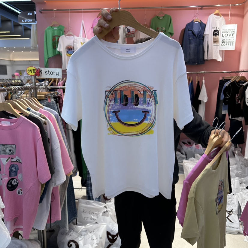 K STORY韓國直郵女裝新品推薦休閑26春夏時尚職業熱賣T恤K STORYT恤圖色3