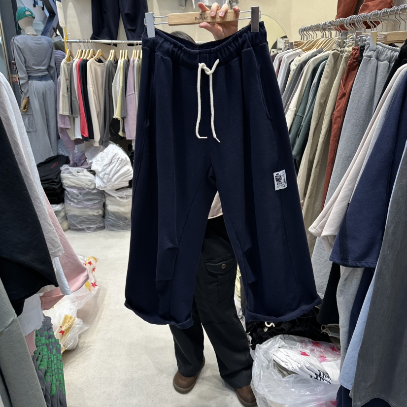 REPLAY東大門代購女士新品休閑真品職業人氣26春夏休閑褲羅紋REPLAY休閑褲圖色2深藍色