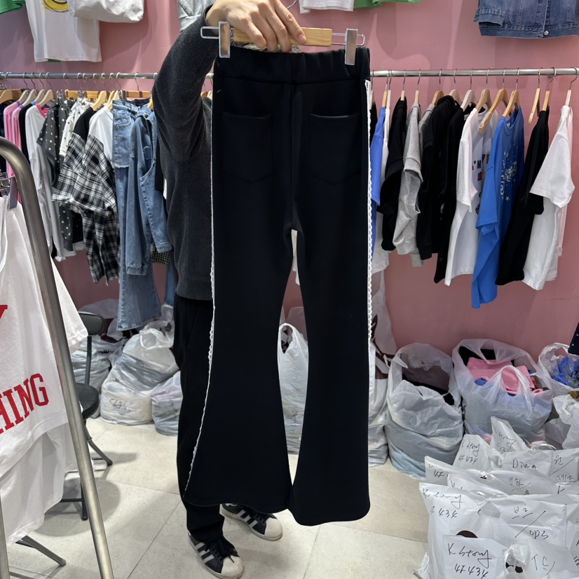 K STORY東大門代購女士新款職業時尚熱賣休閑褲修身蕾絲K STORY休閑褲