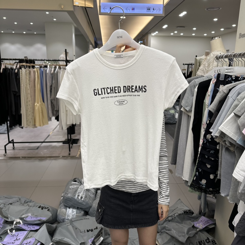BENE韓國直郵女士新款休閑真品26春夏推薦職業人氣熱賣T恤BENET恤圖色1
