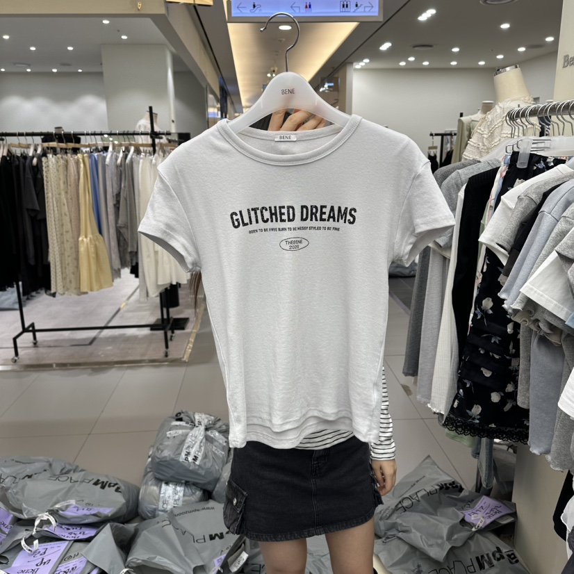 BENE韓國直郵女士新款休閑真品26春夏推薦職業人氣熱賣T恤BENET恤圖色2