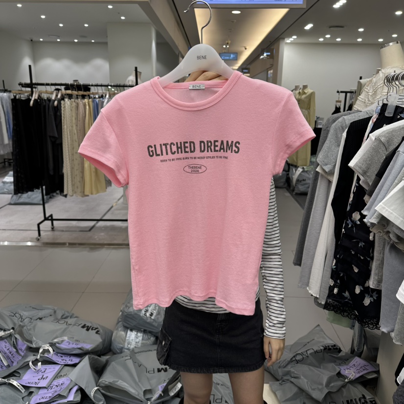 BENE韓國直郵女士新款休閑真品26春夏推薦職業人氣熱賣T恤BENET恤圖色4