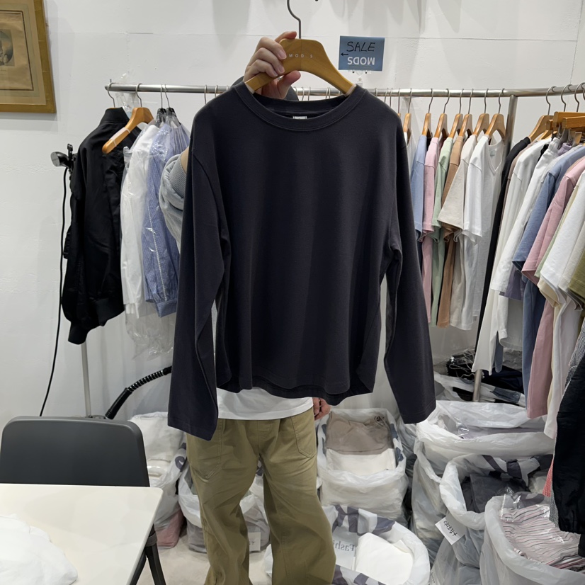 MODS-Q韓國代購女裝新款人氣休閑職業真品推薦26春夏長袖T恤MODS-Q長袖T恤圖色4墨色