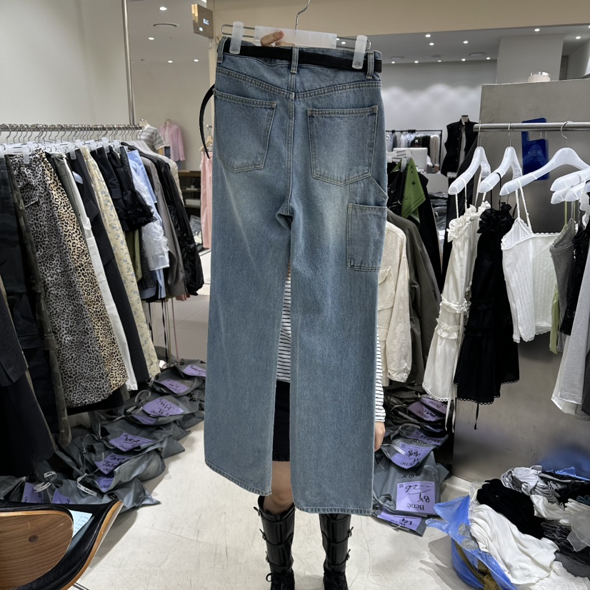 BENE韓國代購女士新款真品推薦人氣熱賣26春夏牛仔褲不含腰帶BENE牛仔褲