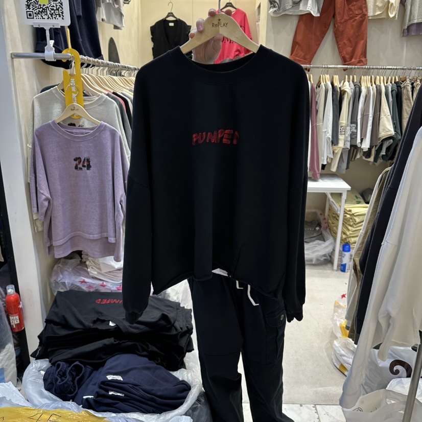 REPLAY東大門直郵女士新款職業時尚熱賣真品休閑長袖T恤刺繡REPLAY長袖T恤圖色3黑色