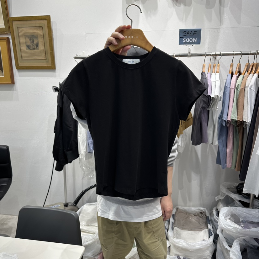 MODS-Q韓國代購女裝新款職業休閑熱賣26春夏時尚推薦T恤MODS-QT恤圖色5黑色