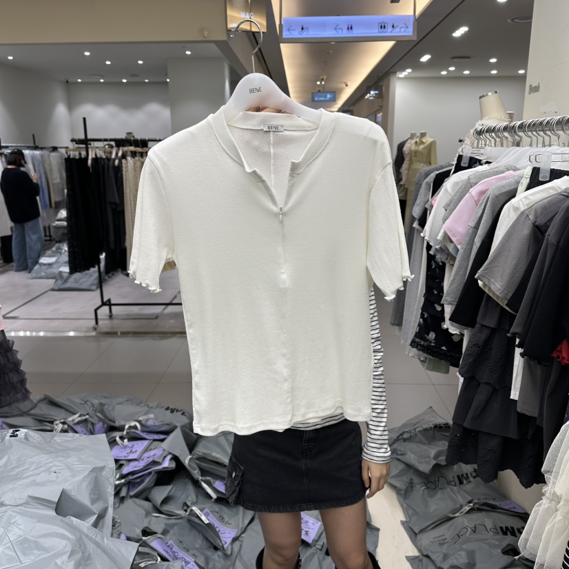 BENE東大門實拍女士新款人氣時尚休閑真品職業針織衫拉鏈BENE針織衫圖色1