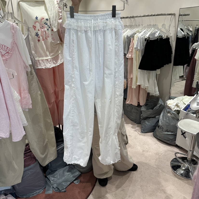 MIMME/LOOKK東大門實拍女士新品真品26春夏休閑褲蕾絲條紋MIMME/LOOKK休閑褲圖色3