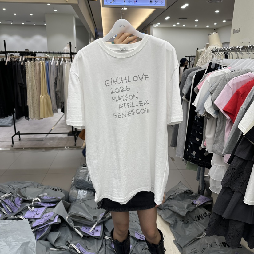BENE東大門實拍女裝新品真品26春夏熱賣時尚人氣休閑職業T恤BENET恤圖色1